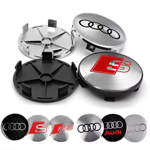 4pcs 56MM 60MM 63MM 65MM 68MM Car Wheel Center Covers Sticker Hub Caps Decals For Audi A4 B5 B6 B7 B