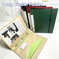Long Binder File Folder 3 Rings Cover with Strap Waterproof Thicken PP File Organizer School Office