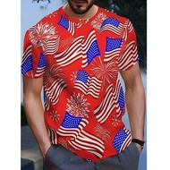 2025 Styles Independent Day 3d Printed Short Sleeve Boys Trendy Fashion Round Neck T-Shirt 9.2