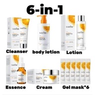 SADOER Vitamin C Skincare Set 6 in 1 Moisturizing Cream Essence 6 in 1  Toner and Cream  whitening l