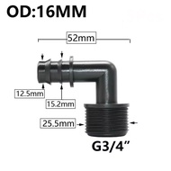 Elbow 16mm To Outer Thread 3/4 quarter inch