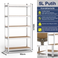 Rak Besi Susun Serbaguna 4susun 5 susun gudang rak besi Siku boltless shelves Gratis kaki karet