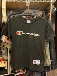 Champion LOGO 短袖 棉質 素T恤 黑 女【S】