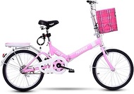 Fashionable Simplicity 20 Inch Folding Bike Mini Lightweight City Foldable Bicycle Compact Suspension Bike for Adult Men And Women Teens Student Office Worker Urban Environment (Color : Pink)