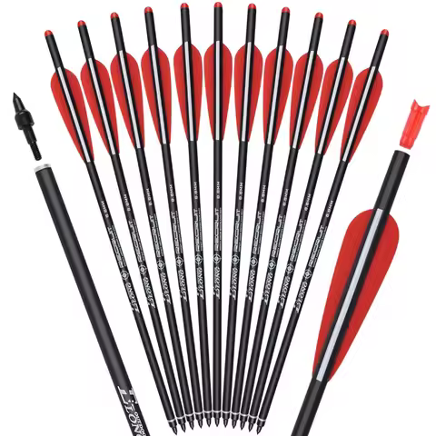 12Pcs Carbon Bolt 16" 18" 100 Grain Field Points Crossbow Carbon Arrows Archery Bow Target Shooting 