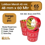 MERAH [DISC] T178 Duct Tape Do Not Throw 48 mm x 65 yards (60m) 045 micron Red MAX Core Green Plaste