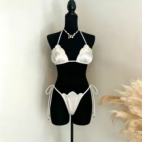 Underwire Bikini Swimsuit with Skirt Halter Swimwear Women Brazilian Bikini 3 Pcs Bathing Suit A Lin