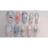 (NAILSBYVHYYTA) PRESS ON NAILS PASTEL BOW 3D