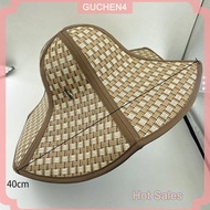 GUCHEN4🎀 Foldable Straw Hat Practical Sun Protection Farming Beach Hat Large Eaves Fan Cap Hexagonal
