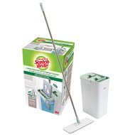 3M Scotch-Brite Hands-Free Mop with Compact Bucket Flat Microfiber Mop