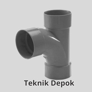 Large Radius Tee AW 6 x 4 inch Rucika Paralon Pipe Connection Rucika Branch 3 TY T Tee Way 90 degree