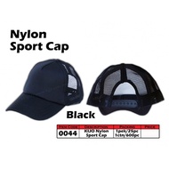 Azzon Black Nylon Sport Cap / Cap / Panel Cap / Baseball Cap / Sport Cap / BC-211 HAT 0044