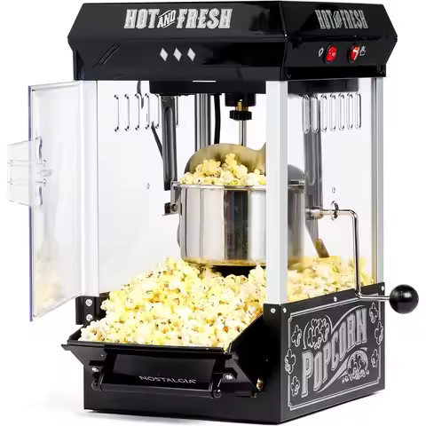 Popcorn Maker Machine - Professional Tabletop With 2.5 Oz Kettle Makes Up to 10 Cups - Vintage Popco