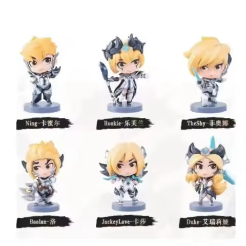 Original LOL League of Legends IG Rakan Camille Ferros Fiora Laurent LeBlanc Irelia Game Statues Act