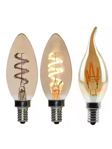 5PCS LED Crystal Chandelier Candle Bulb C35 C35L E14 4W 220V Dimmable 2700K Warm yellow Soft Filamen