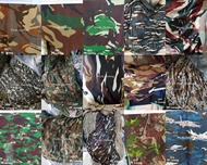 Bahan Kain Kaos Baju PE Polyster Single Loreng Camo Katun Cotton Polos Sablon Rib Kerah