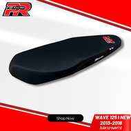 เบาะมอเตอร์ไซค์ เบาะปาด รุ่น WAVE 125 i New ปลาวาฬเก่าสีดำ โลโก้ PR