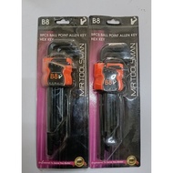 MRTOOLSMAN B8-9PCS BALL POINT ALLEN HEX KEY