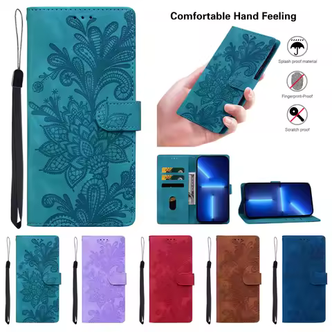 Embossing Magnetic Flip Leather Cover Wallet Case For Motorola Moto E13 E14 E20 E30 E40 E22 E22i E32