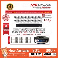( โปรโมชั่น++) คุ้มค่า HIKVISION (POC) ชุดกล้องวงจรปิดความละเอียด 2 MP (1080P) 16 CH แถมฟรี สายRG610