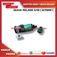 Konektor Keran + Quick Release Selang Air 5/16 / Adapter keran Quick Release Selang 5/16