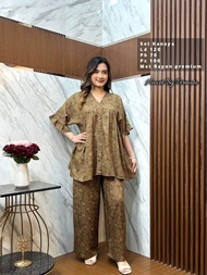 BAJU SETELAN WANITA MOTIF BUNGA BAHAN RAYON ONESET JUMBOO XL XXL