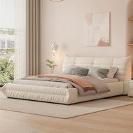 Cream Style Caterpillar Fabric Bed Modern Simple Silent Style Master Bed.Mi TOGO Double Tatami Bed