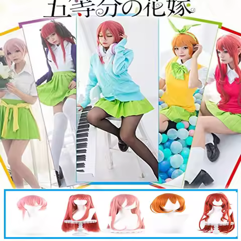 The Quintessential Quintuplets Cosplay Costume Wig Nakano Itsuki Nakano Nino Nakano Ichika Girls Sch