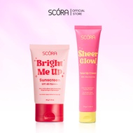 SCORA Bright Me Up Sunscreen 40 Gr + SCORA Sheer Glow Tone Up Cream 30 mL