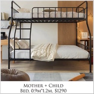 Bunk Bed Collection - Solid Wood Metal Frame Ladder Slide Staircase, Treehouse Pullout