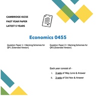 ECONOMICS 0455 CAMBRIDGE IGCSE [PAPER 1,2] PAST YEAR PAPER [LATEST 5 YEARS]