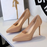 10.5CM Fashion Banquet High Heels Fine Heels Lacquer Pointed Women's Shoes