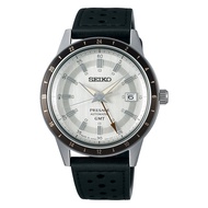 [Watchspree] Seiko Presage (Japan Made) Automatic GMT Style60s Black Calf Leather Strap Watch SSK011J1