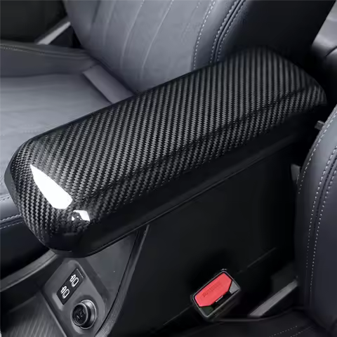 Car Interior Styling Hard Real Carbon Fiber For BMW Mini Cooper S Armrest Box Cover Frame Sticker F6