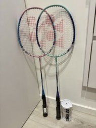 Yonex Nanoray 6000i Badminton Rackets (x 2) + Shuttlecocks (x 2)