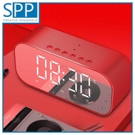 SPP Multi-functional Temperature Mirror Alarm Clock Wireless Bluetooth Speaker RED color