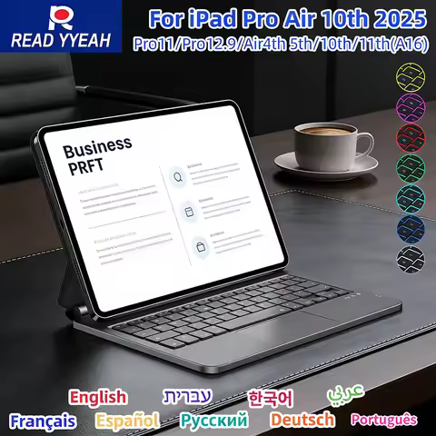 Wireless Magic Keyboard for iPad Pro 13 Pro 11 2025 M5 Smart Case for iPad Air 2025 Air 6 11 2024 fo