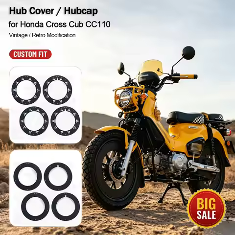 Retro Closed Wheel Hub Cover for Honda Cross Cub CC110, Full Enclosed Rim Cap Motorcycle Modificatio