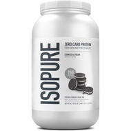 Isopure Zero Carb 100% Pure Whey Isolate Protein Powder, Gluten , With itamins, Cookies  Cream, 25g 