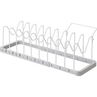 Yamazaki 3965 Under Sink Extendable Pot Lid & Frying Pan Stand, White, Approx. W 17.7-32.3 x D 7.9 x