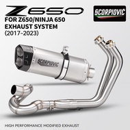 Motorcycle Full Exhaust System For Kawasaki Z650 Ninja 650 2017-2023 Modified Exhaust Pipe Muffler