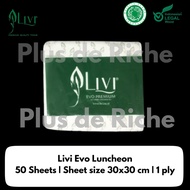 Livi Luncheon 50's Tissue - LIVI EVO Premium MG Napkin White Luncheon Full Embossed 50's Tissue