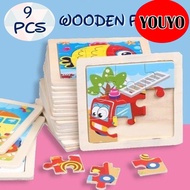 Wooden Jigsaw Puzzle Kids Early Education Wooden Toys Cartoon Animal Transportation Wood Puzzle