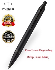 Parker IM Achromatic Matt Black ball Pen- Black Ink (Free Laser Engraving)