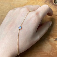 Emerald Gift拈翠-9K金頂級玻璃體切面藍月光石手鍊-包鑲