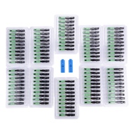 100Pcs Embedded Optic Fiber Connector, Optic Fiber Quick Connector SC/APC Quick Fast Cold Connector 