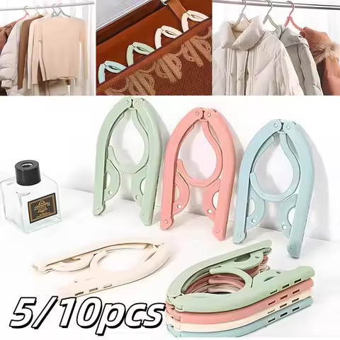 5/10pcs Portable Folding Travel Hangers Space Saving Essential Cruise Accessories Drying Clothes Rac