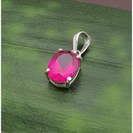 AG Avenue 925 Silver Oval Ruby Gemstone Pendant