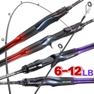 Sougayilang Fishing Rod 1.8M Spinning/Casting Lure Rod Carbon Fiber Construction 12 LB Rod