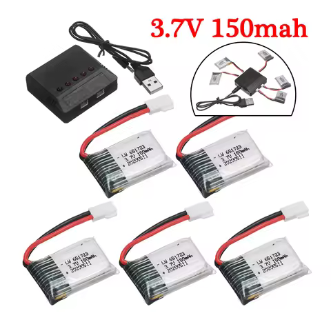 3.7V 150mAH Lipo Battery With Charger For H8 Syma x2 Nihui U207 Eachine E010 RC Helicopter Drone Qua